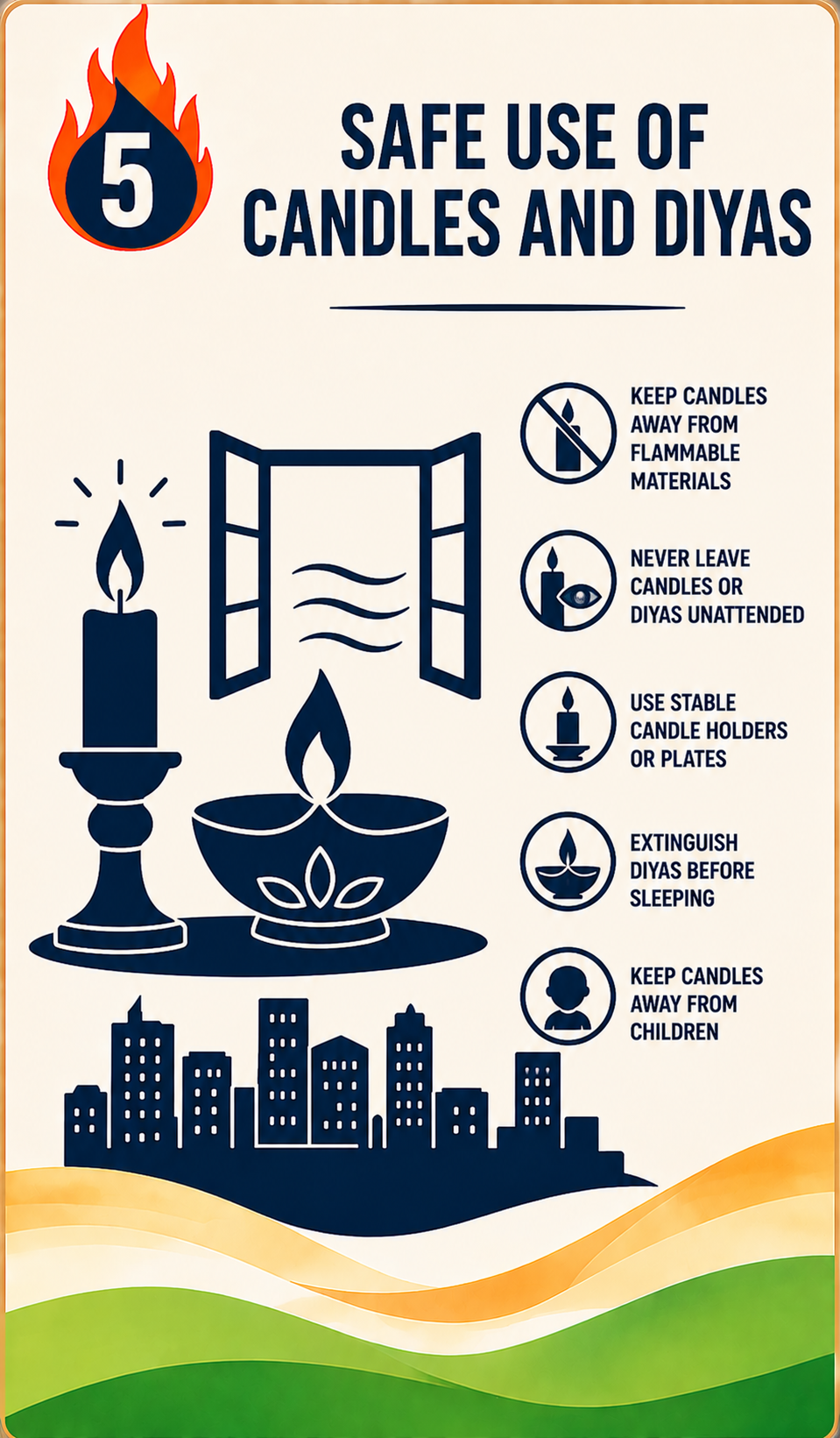 Safe use of candles and diyas