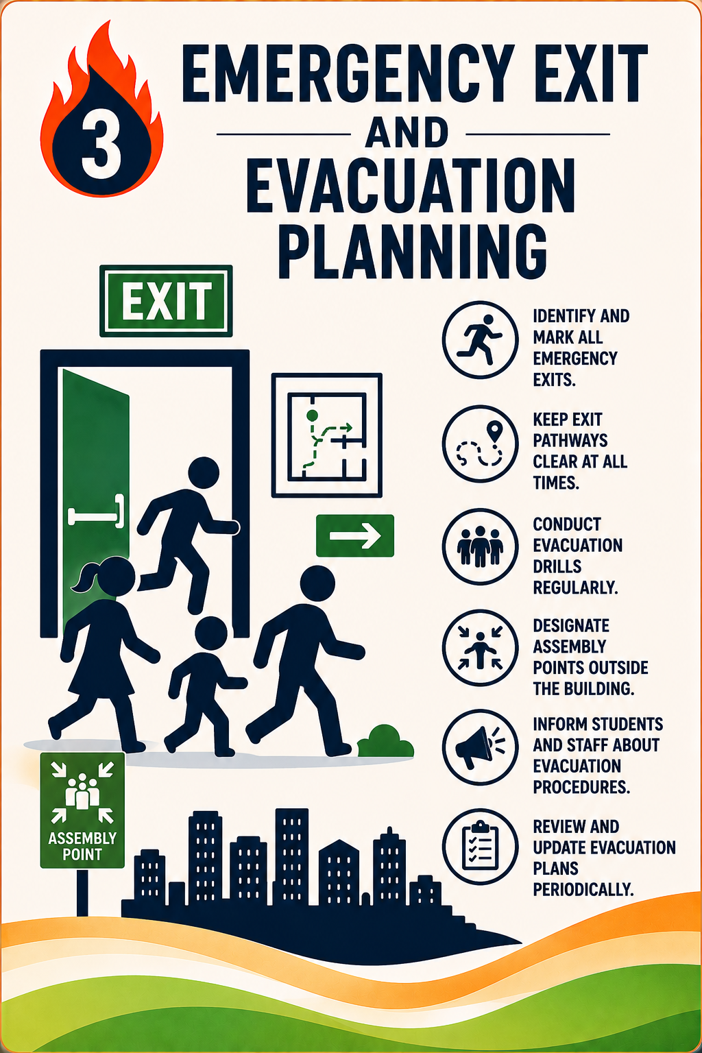 Emergency exit and evacuation planning in schools