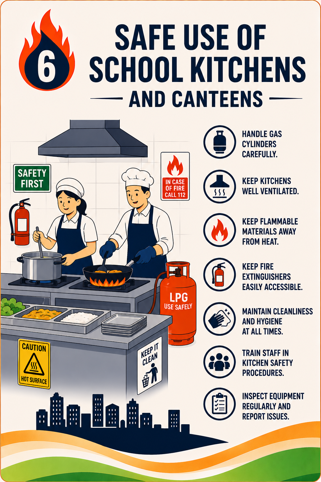 Safe use of school kitchens and canteens