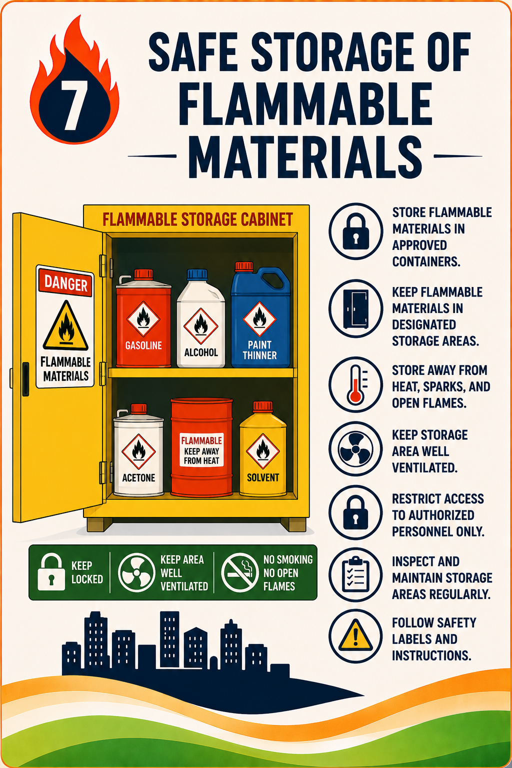 Safe storage of flammable materials in schools